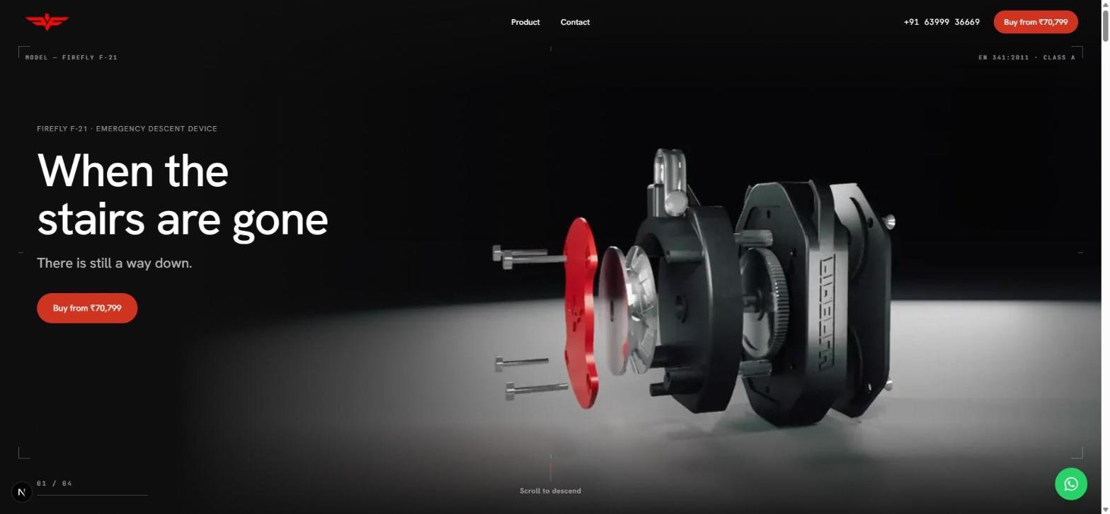 The live Falcon Fire Safety storefront homepage, pre-launch