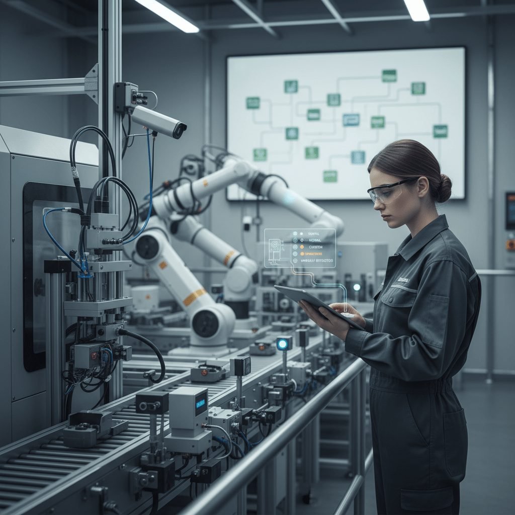 Manufacturing predictive analytics with machine alerts and a manager monitoring downtime risk